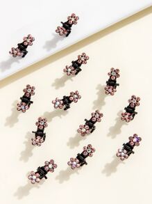 12 piezas garra de pelo con diamante de imitación - Multicolor - Ver 6