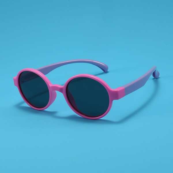 

Toddler Girls Round Frame Polarized Sunglasses, Coral pink