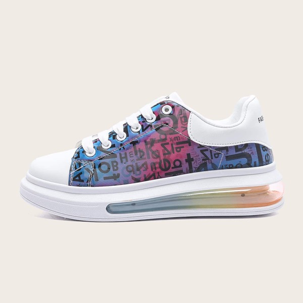 

Letter Graphic Ombre Skate Shoes, Multicolor