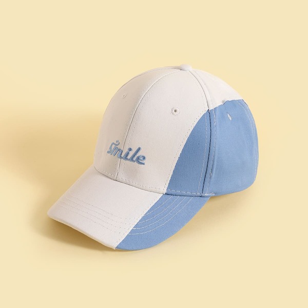 

Kids Letter Embroidered Baseball Cap, Blue and white