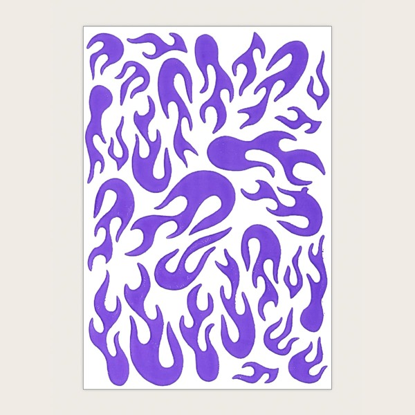 

1sheet Fire Pattern Nail Art Sticker, Purple