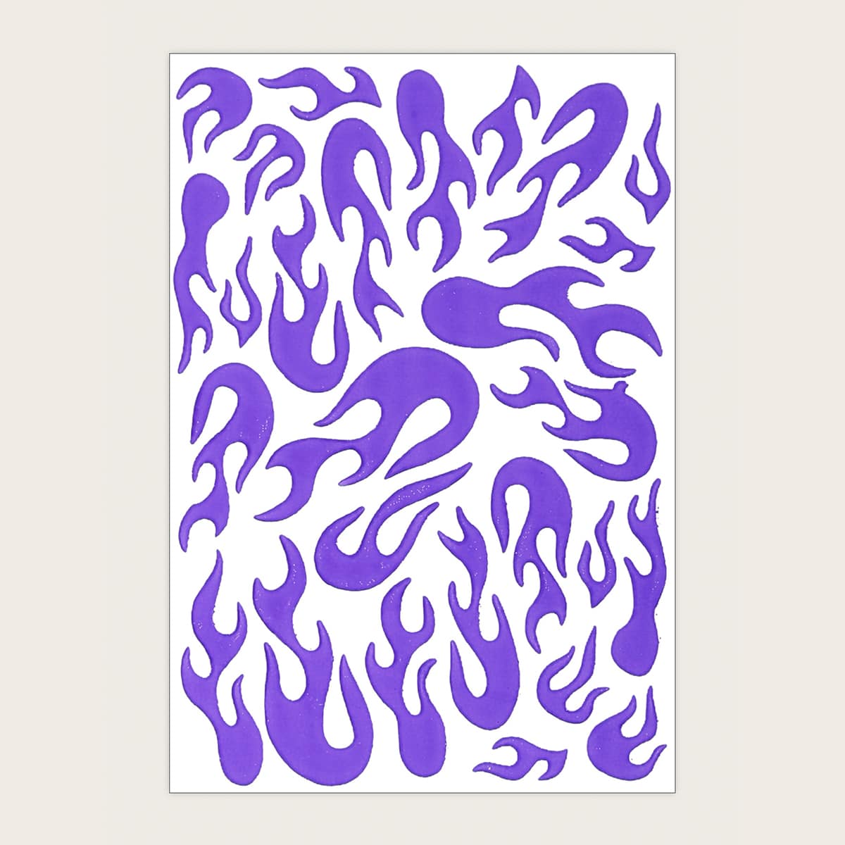 

1sheet Fire Pattern Nail Art Sticker, Purple