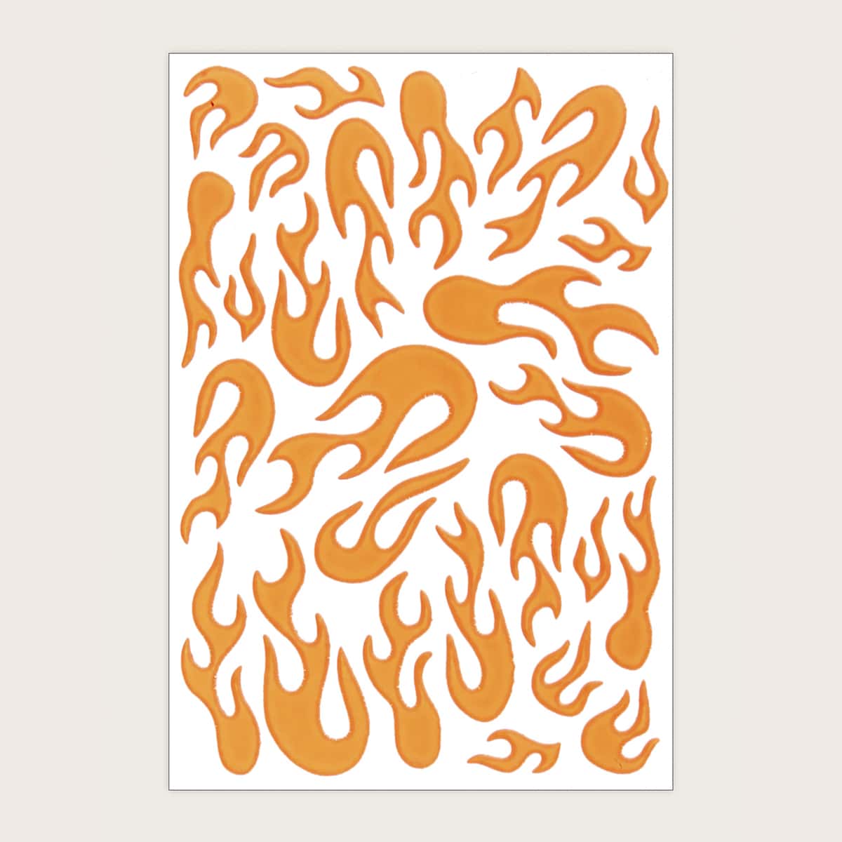 

1sheet Fire Pattern Nail Art Sticker, Orange