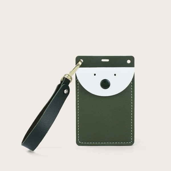

Cartoon Design Flap Card Holder, Army green