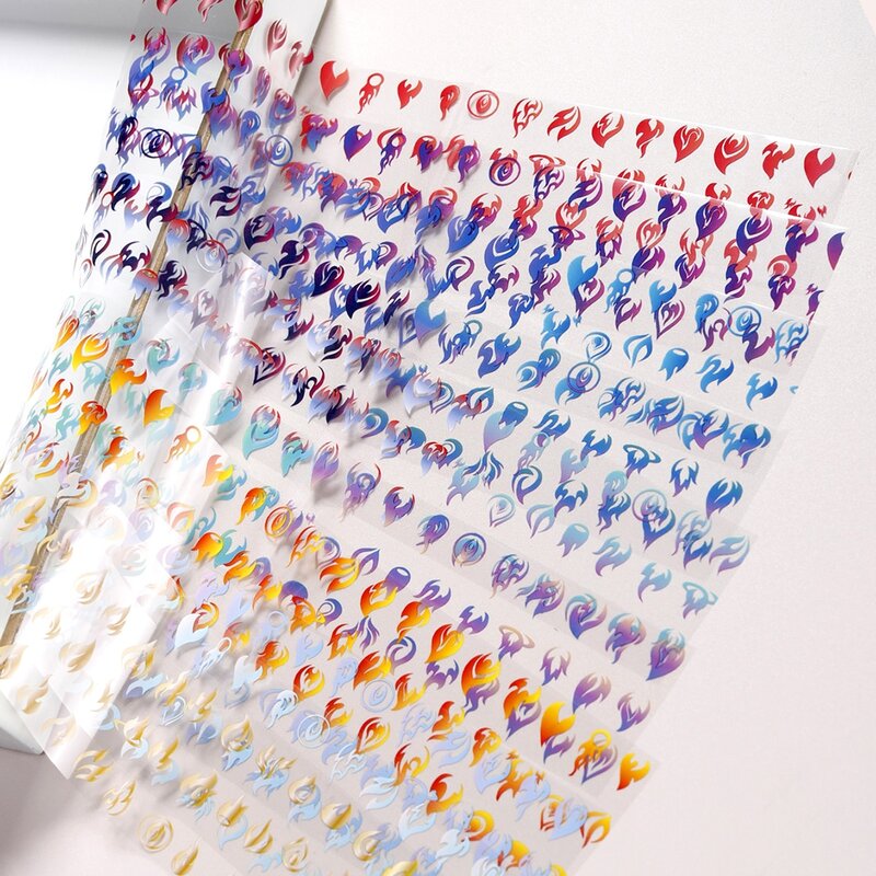 

10sheets Fire Pattern Nail Art Sticker, Multicolor