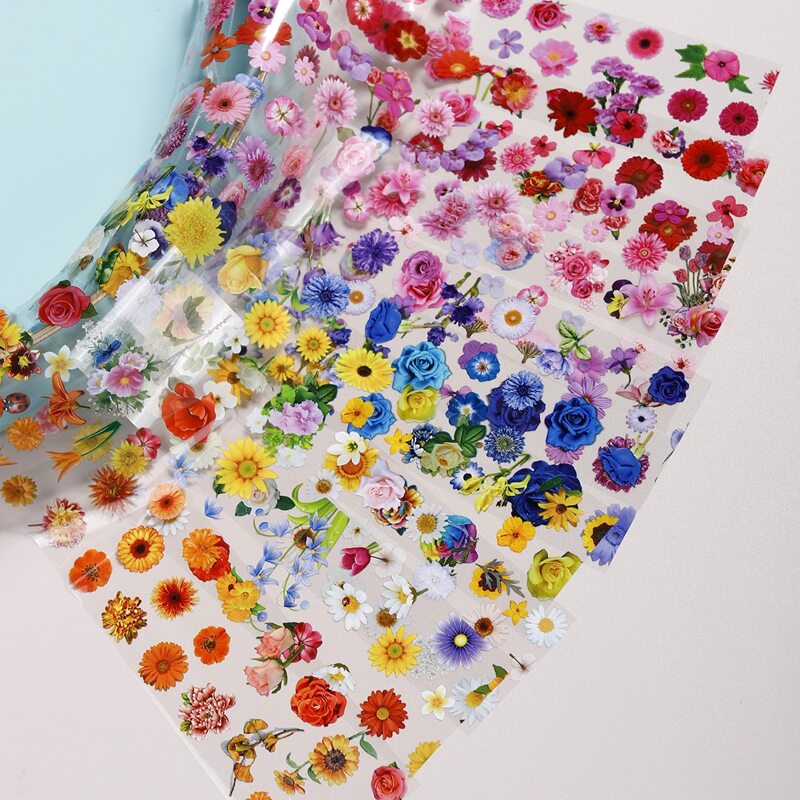 

10sheets Floral Nail Art Sticker, Multicolor