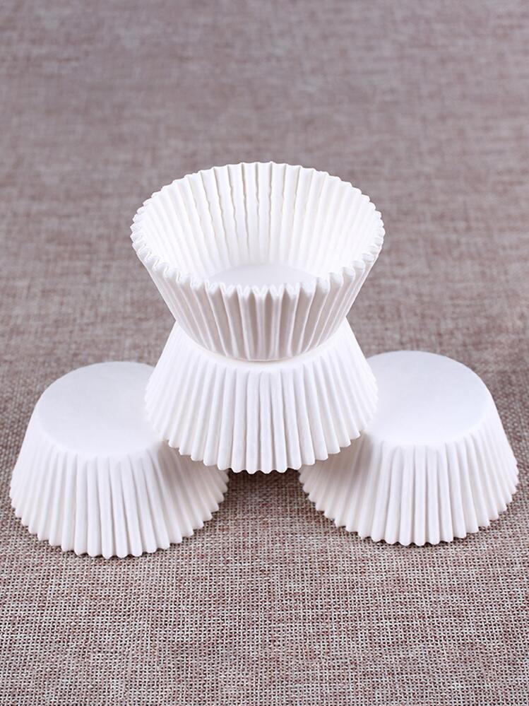 100pcs Cupcake Paper Cup, White Cake Paper Liner, Cupcake Wrap For Baking - White - View 5