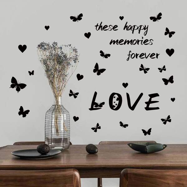 

Slogan Graphic Wall Sticker, Black