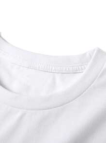 Manfinity Men Japanese Letter & Playing Card Print Tee - White - View 4