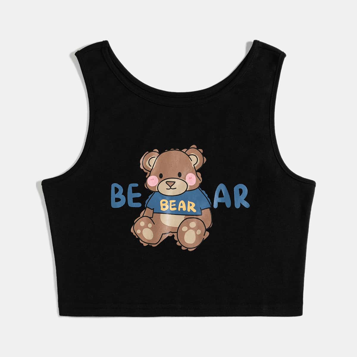 

Letter Bear Graphic Tank Top, Black