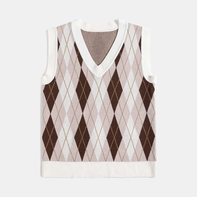 

Argyle Pattern Sweater Vest, Multicolor