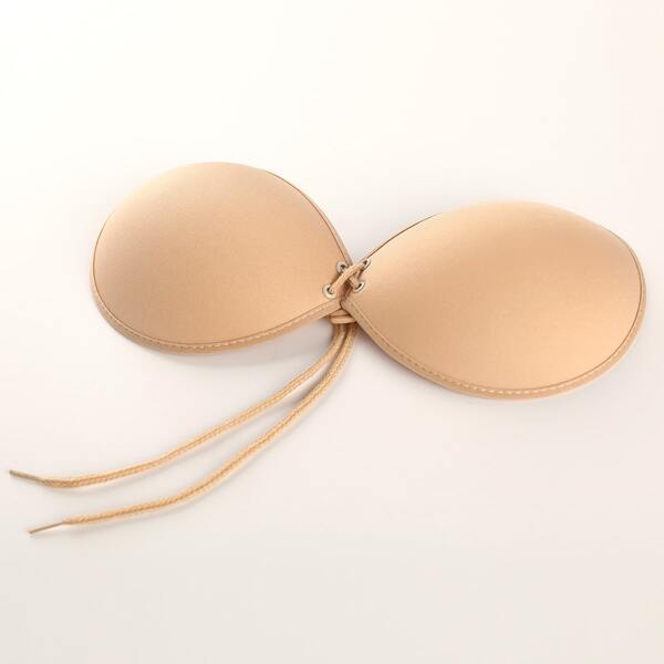 

Lace-up Front Self Adhesive Bra, Apricot