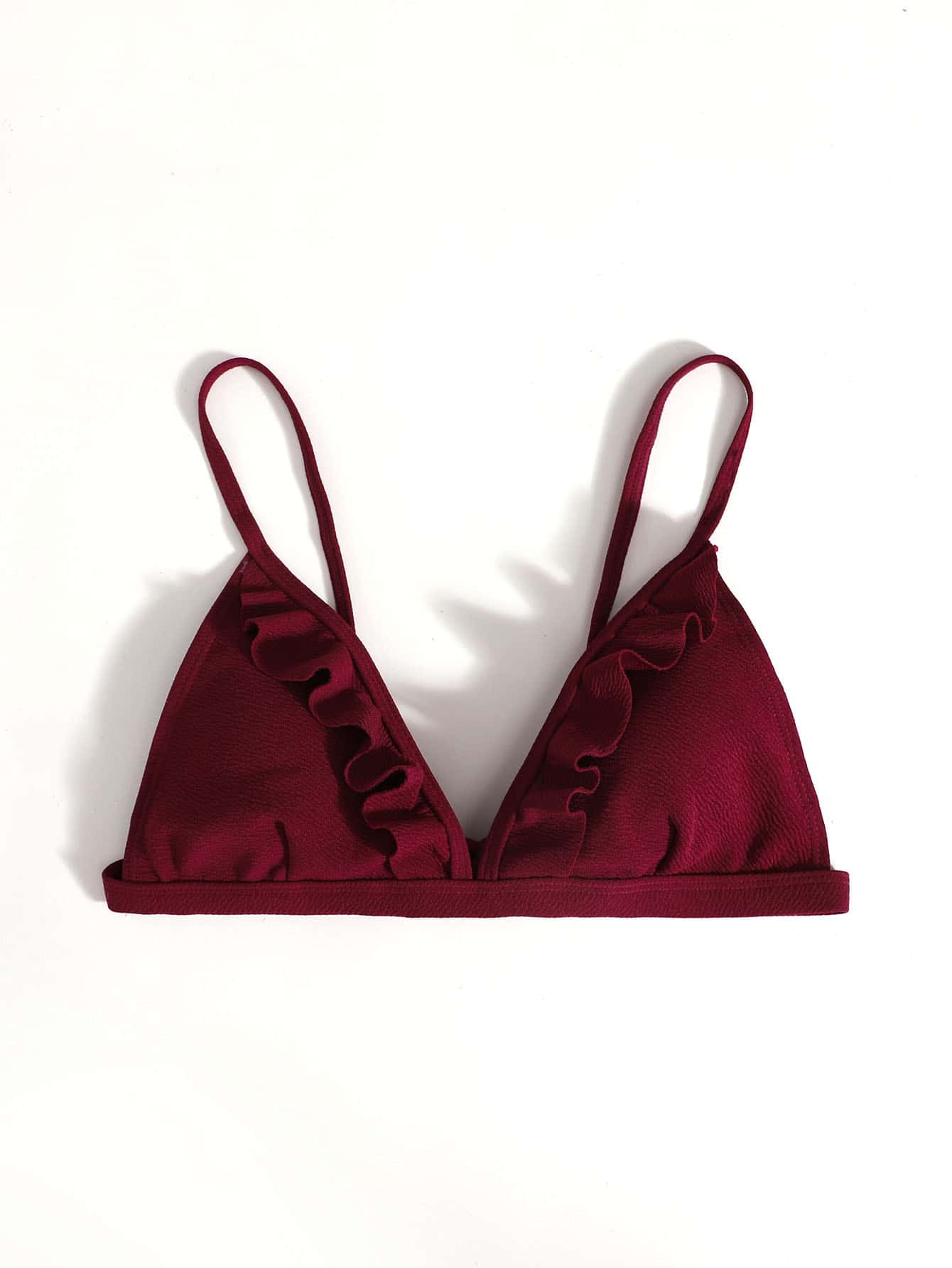 Frill Trim Triangle Bikini Top