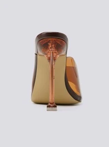 Spring/Summer Versatile Casual Square Toe Thin Heel Women Heeled Sandals - Brown - View 3