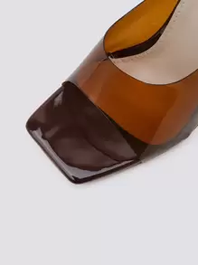 Spring/Summer Versatile Casual Square Toe Thin Heel Women Heeled Sandals - Brown - View 5