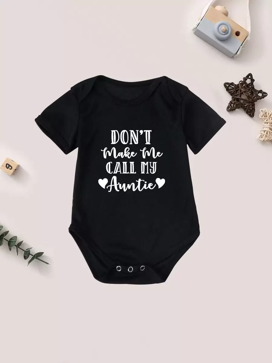 Bộ đồ liền thân in hình trái tim & khẩu hiệu cho bé gái sơ sinh mùa hè - màu đen - Xem 1