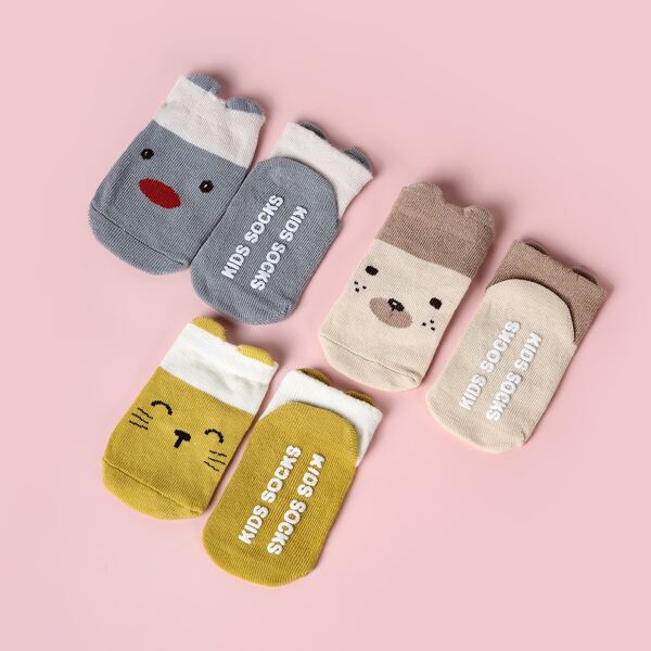 

3pairs Baby Cartoon Graphic Socks, Multicolor
