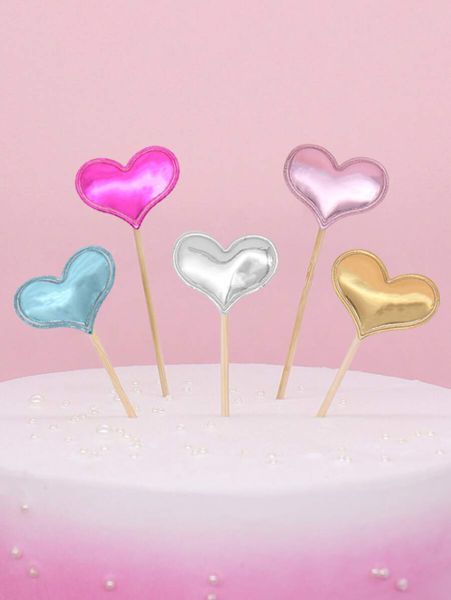 20 piezas Decoración de pastel en forma de corazón - Multicolor - Ver 1
