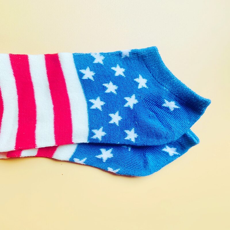 

5pairs Flag Graphic Ankle Socks, Multicolor