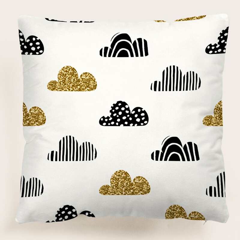 

Cloud Pattern Cushion Cover Without Filler, Multicolor