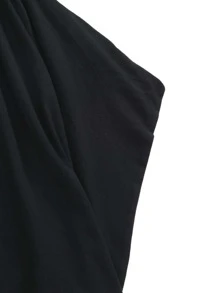 Manfinity Men Elastic Waist Drop Crotch Trousers - Black - View 5