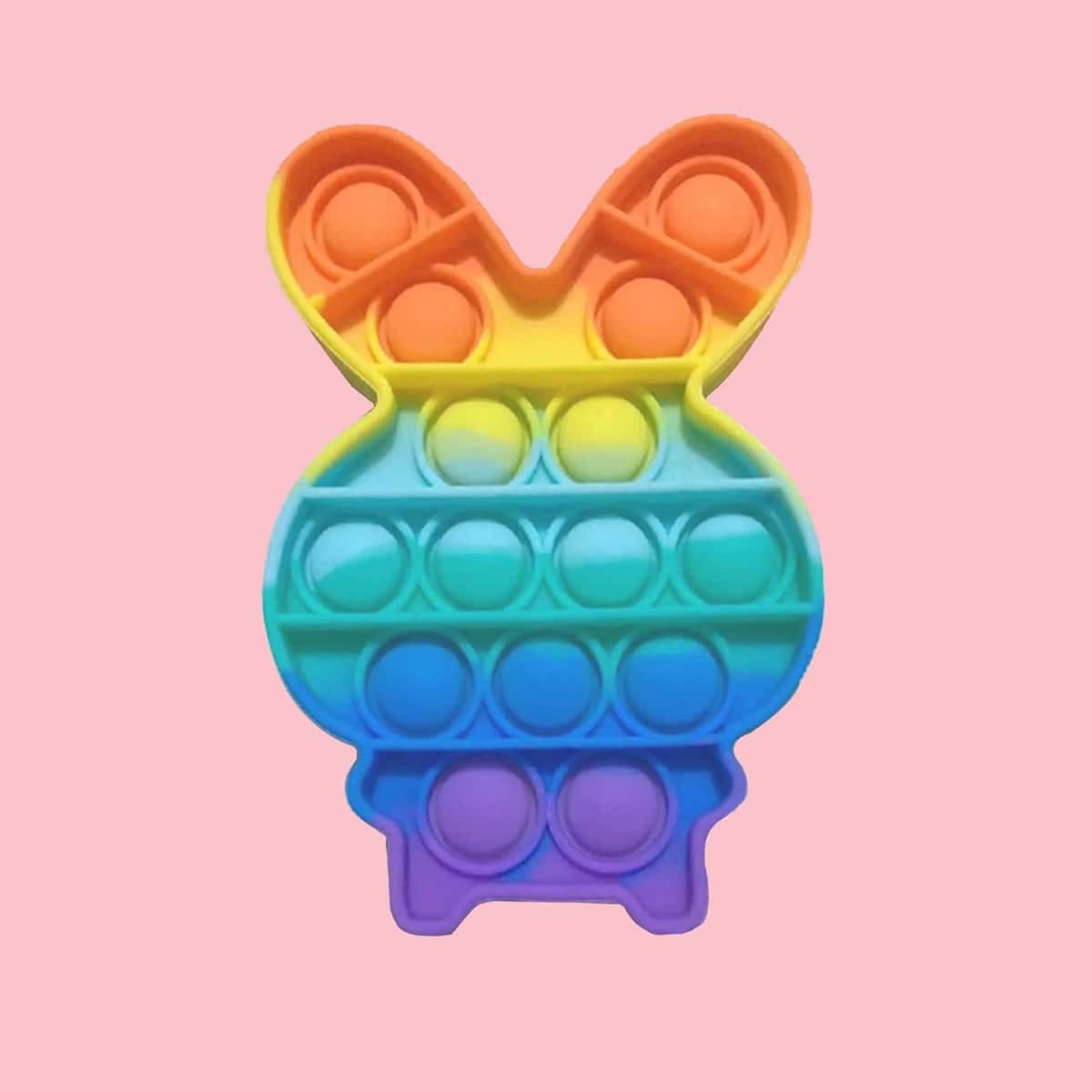 

1pc Rabbit Shaped Random Color Push Pop Bubble, Multicolor
