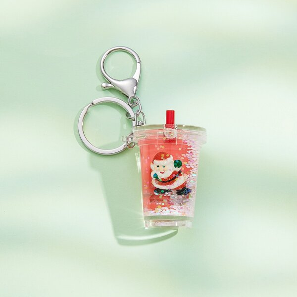 

Christmas Santa Claus Charm Keychain, Coral orange