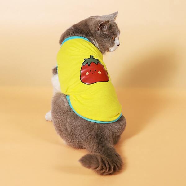 

Fruit Print Pet Tank, Yellow