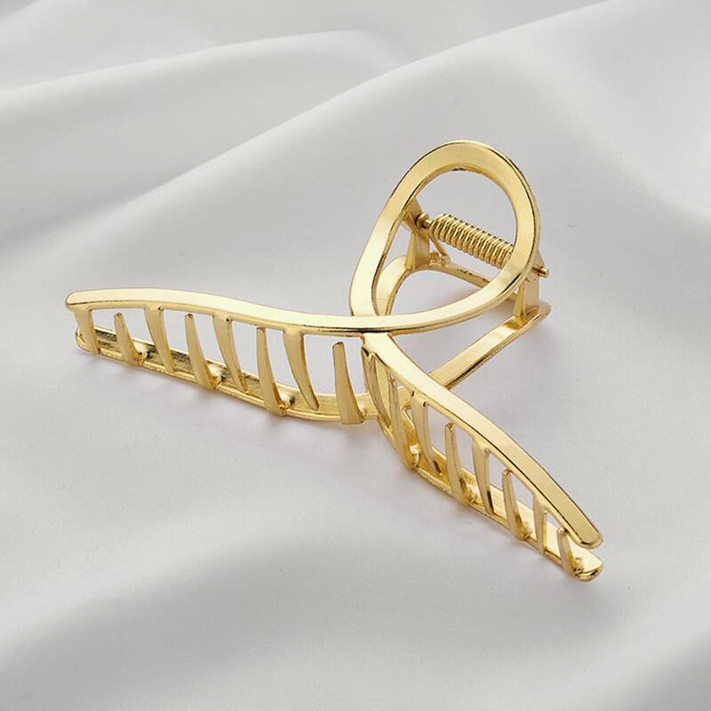 

1pc Minimalist Hair Claw, Gold