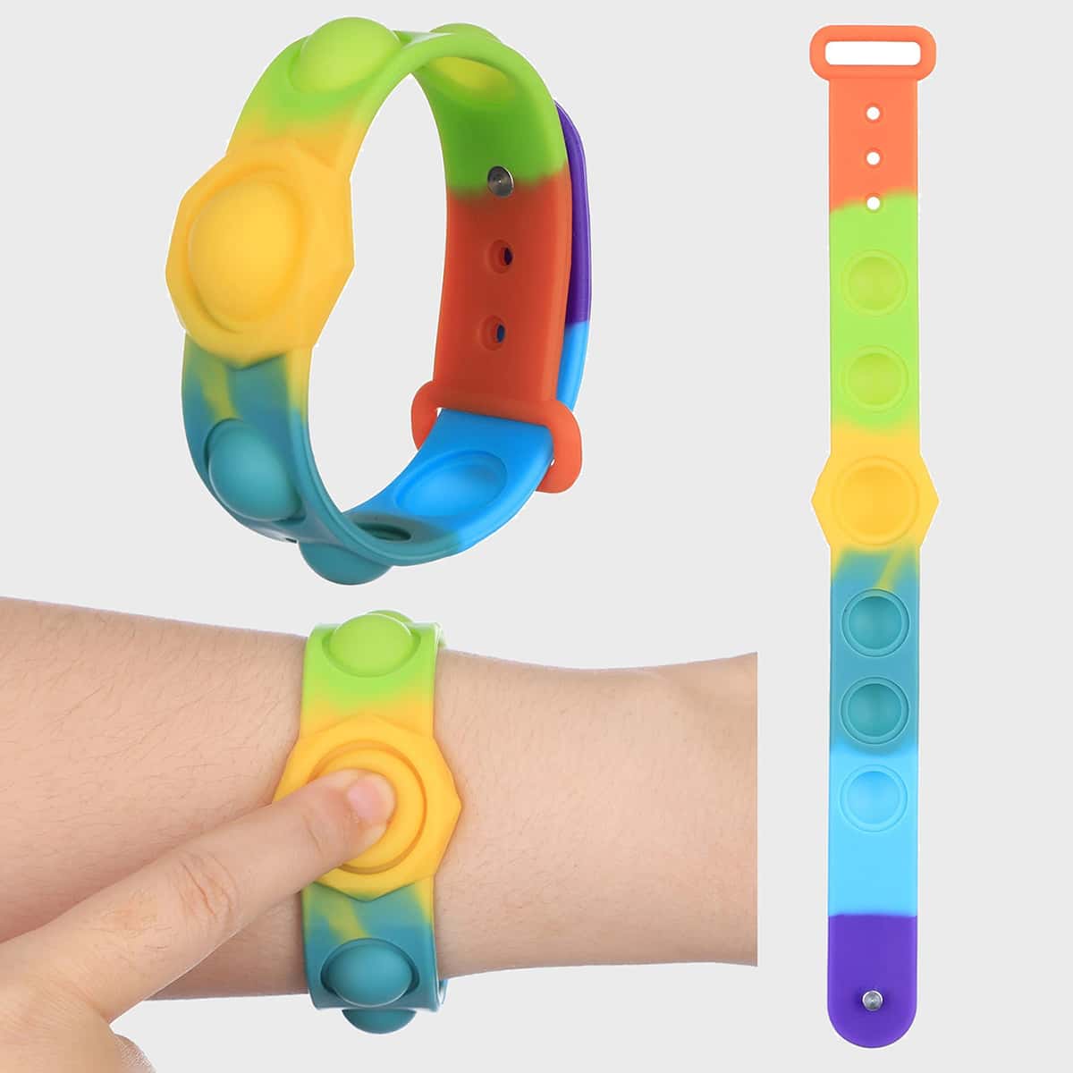 

1pc Portable Push Pop Bubble, Multicolor