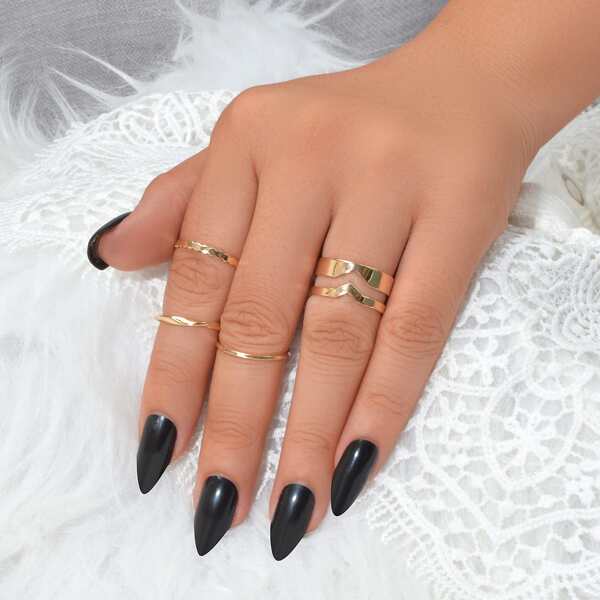 

4pcs Minimalist Ring, Gold