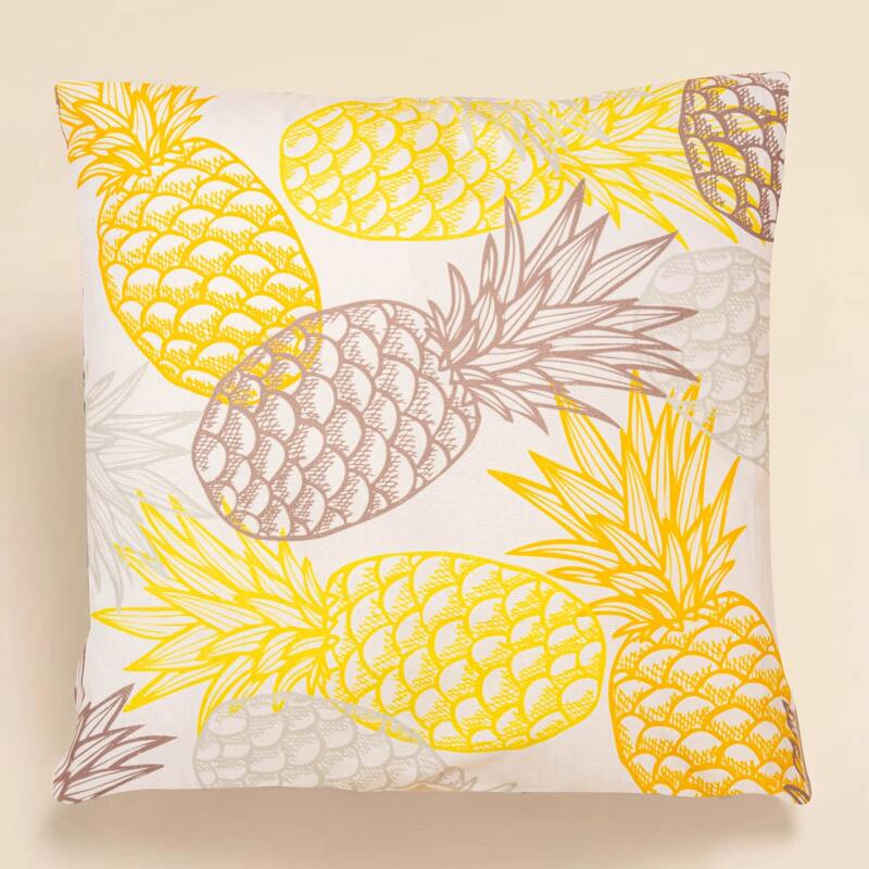 

Pineapple Print Cushion Cover Without Filler, Multicolor