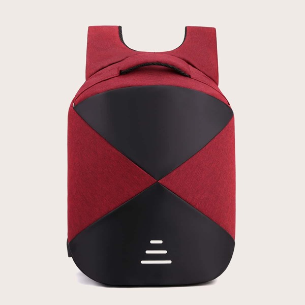 

Men Color Block Backpack, Burgundy