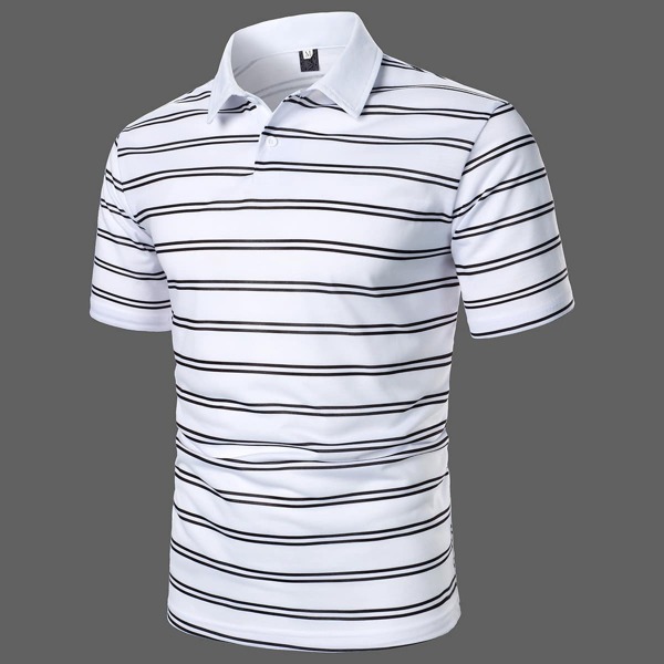 

Men Striped Polo Shirt, White