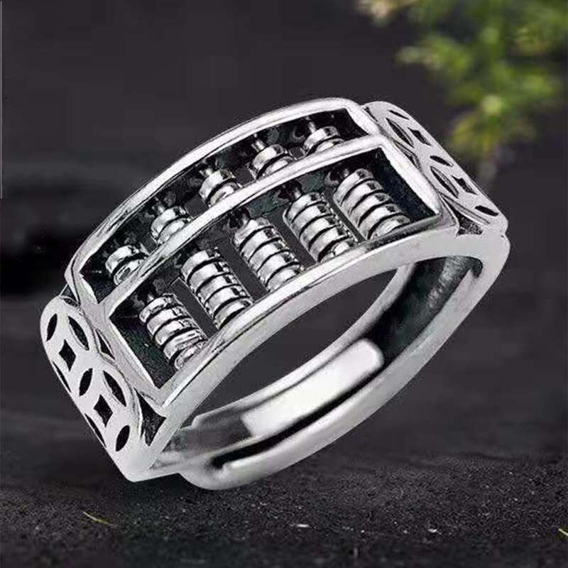 

Guys 1pc Hollow Out Ring, Antique silver