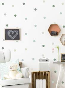 Dot Print DIY Kids Wall Sticker, PVC Self Adhesive Wall Art Decal For Home Decor, Stickers, Wall Decal, Vinyl Decal For Home Decorations, Spring Decoration Items Refresh Your Home, Festival Decoration Stickers Gifts Birthday Graduation - Multicolor - View 4