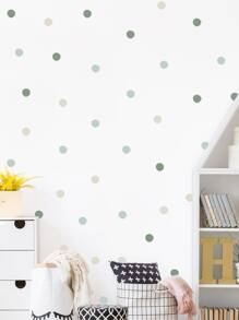 Dot Print DIY Kids Wall Sticker, PVC Self Adhesive Wall Art Decal For Home Decor, Stickers, Wall Decal, Vinyl Decal For Home Decorations, Spring Decoration Items Refresh Your Home, Festival Decoration Stickers Gifts Birthday Graduation - Multicolor - View 5