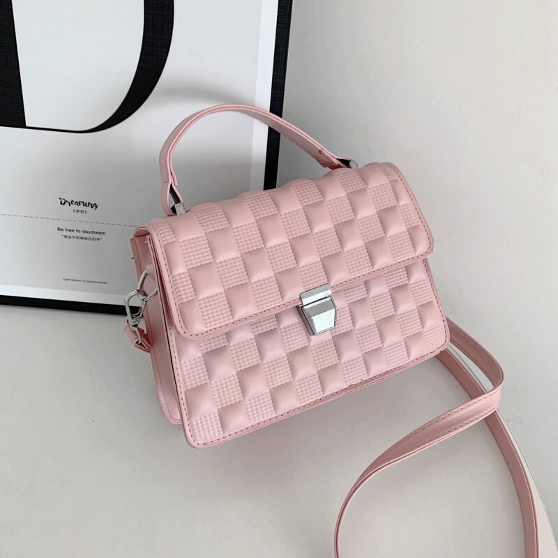 

Top Handle Flap Satchel Bag, Pink