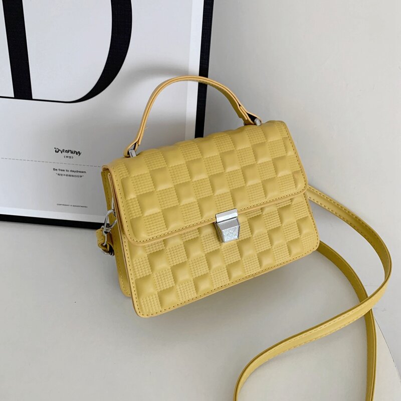 

Top Handle Flap Satchel Bag, Yellow