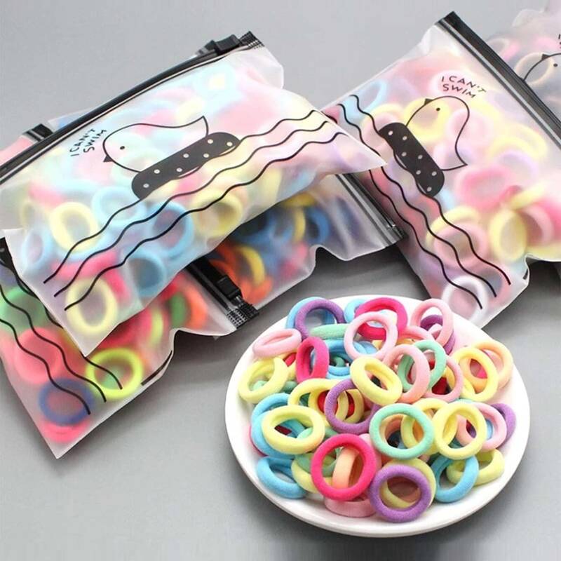 

100pcs Solid Hair Tie, Multicolor
