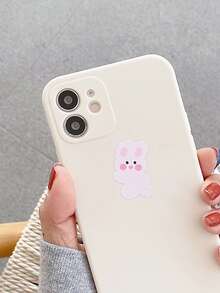 Cartoon Rabbit Print Phone Case - Beige - View 3