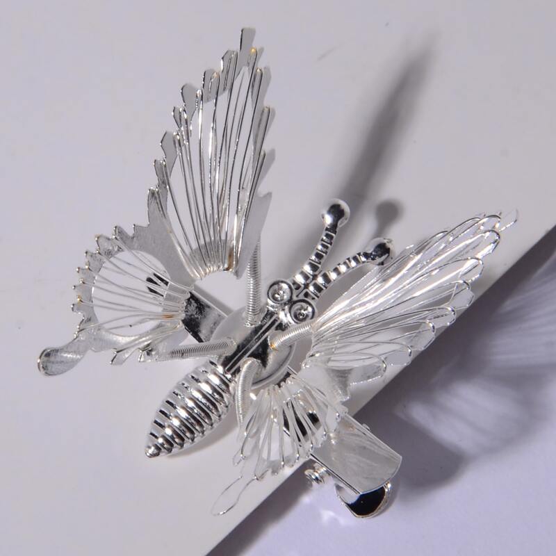 

1pc Butterfly Hair Clip, Silver