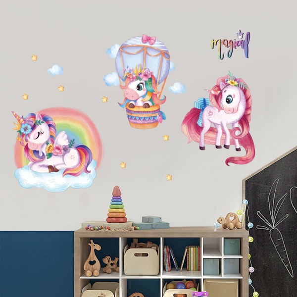 

Unicorn Print Kids Wall Sticker, Multicolor