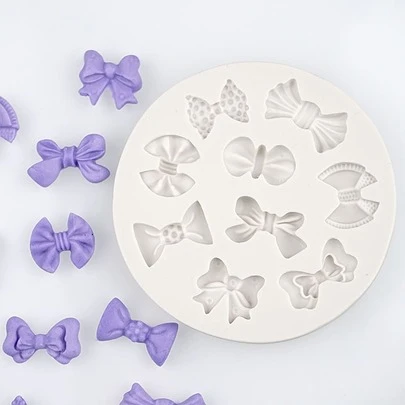 1 khuôn silicon hình nơ dùng làm fondant, kẹo đường, bánh pop, đồ thủ công hình nơ để trang trí bánh DIY, tiệc Valentine, trang trí nhà cửa, quà tặng gia đình
