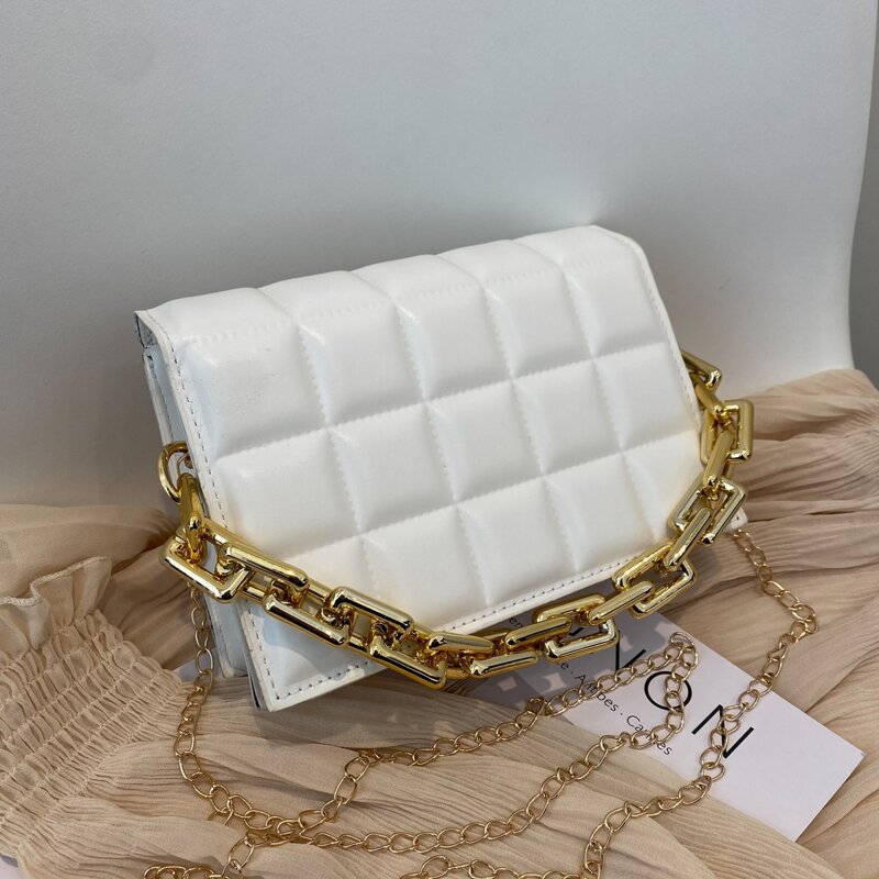 

Chain Satchel Bag, White