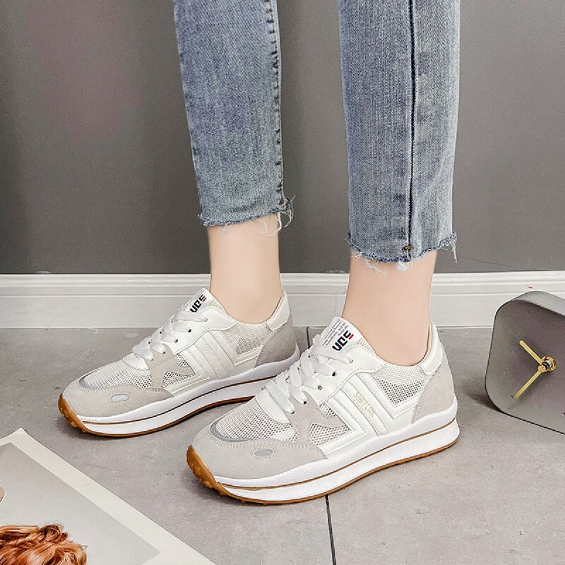 

Lace Up Front Mesh Sneakers, Grey