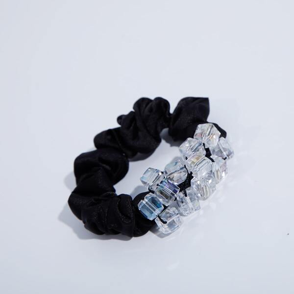

Simple Pleated Scrunchie, Black