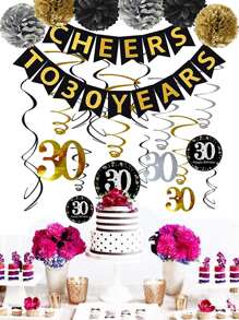 19pcs 30th Birthday Party Decoration Set - Multicolor - View 4