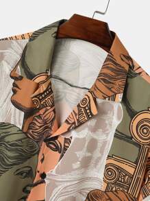 Manfinity RSRT Nam Đồ họa Hình Nút Thông qua Áo sơ mi - Màu vàng - Xem 4