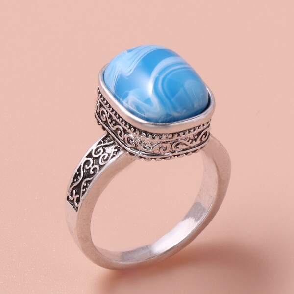 

Textured Metal Ring, Blue